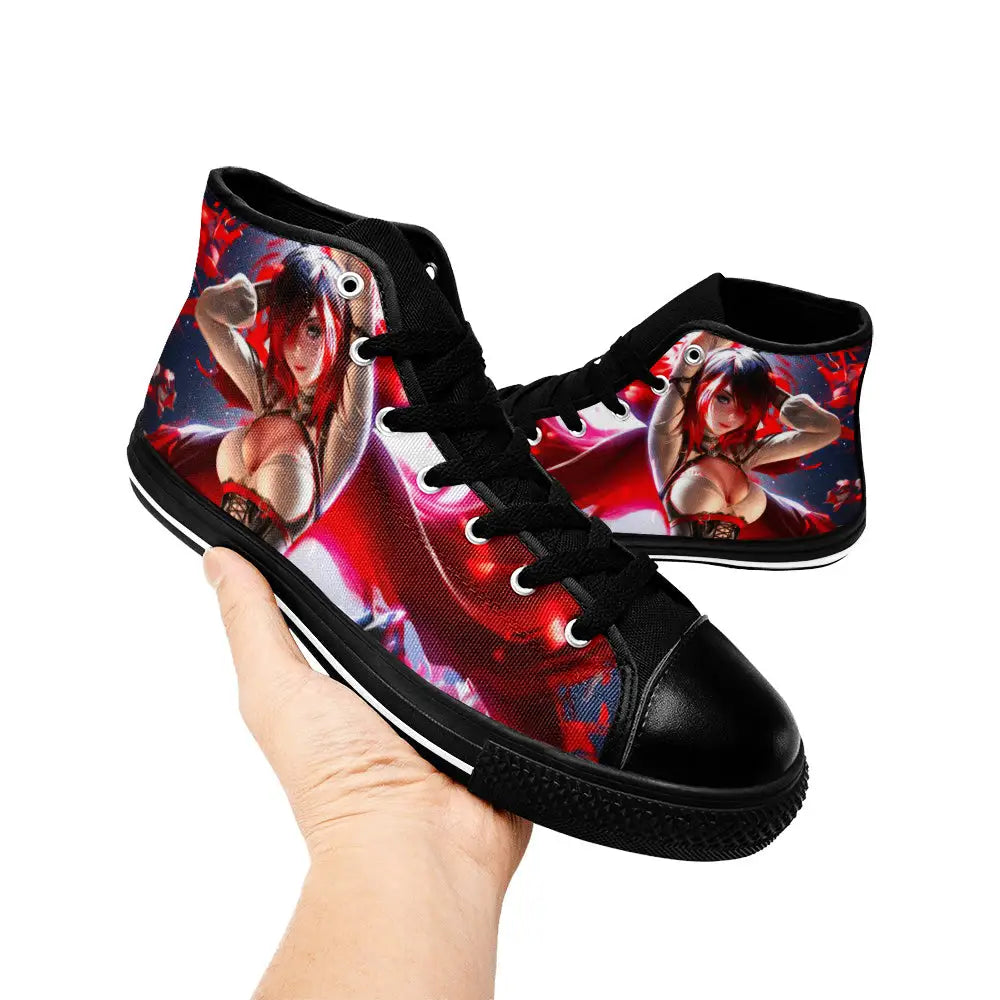 RWBY Ruby Rose Fanart Custom High Top Sneakers Shoes