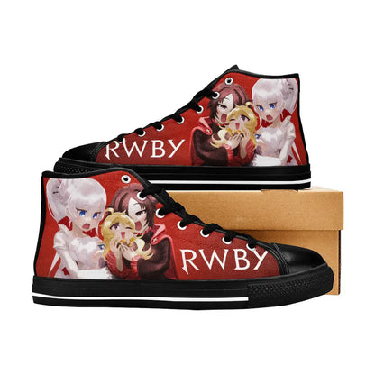 RWBY Ruby Rose Weiss Schnee Custom High Top Sneakers Shoes