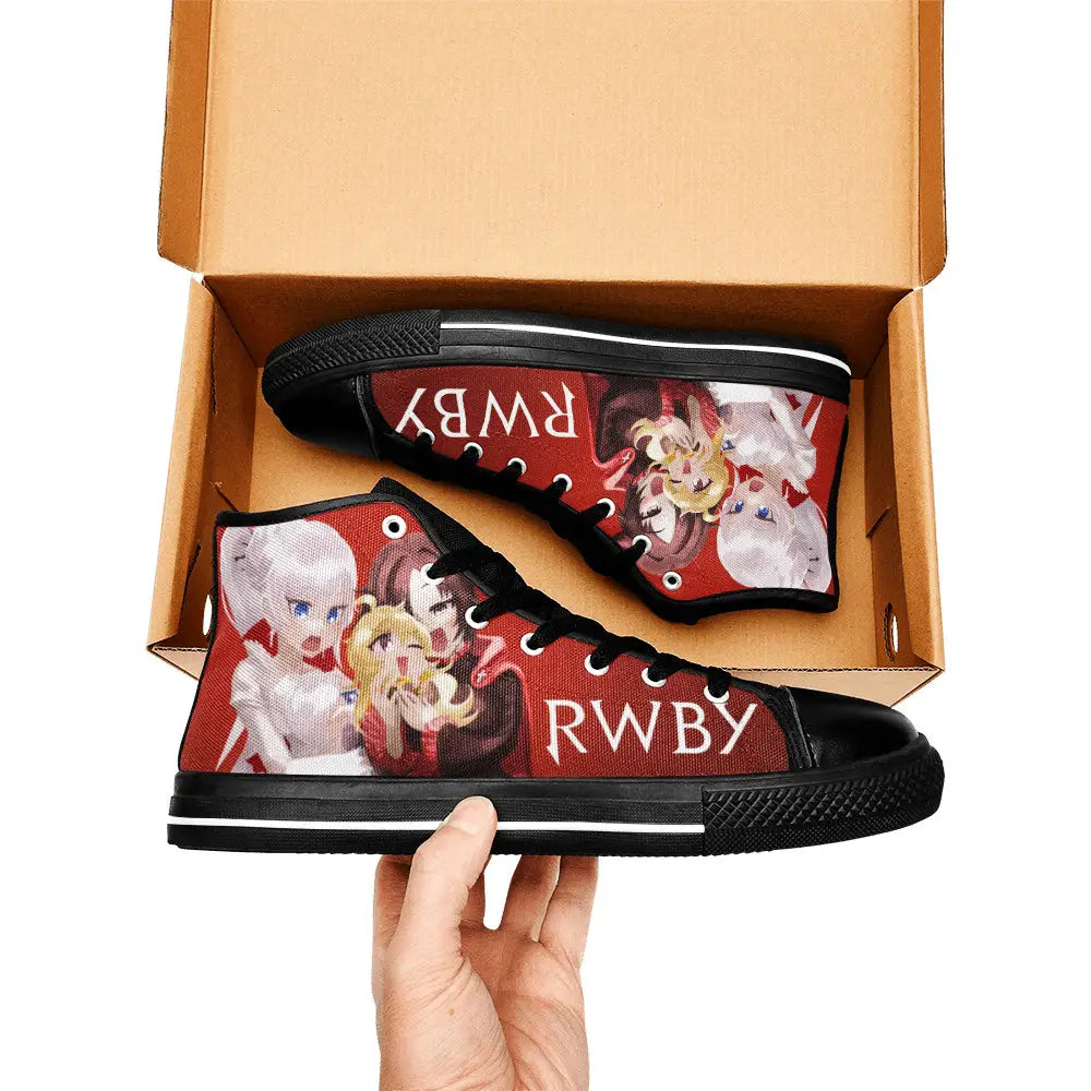 RWBY Ruby Rose Weiss Schnee Custom High Top Sneakers Shoes