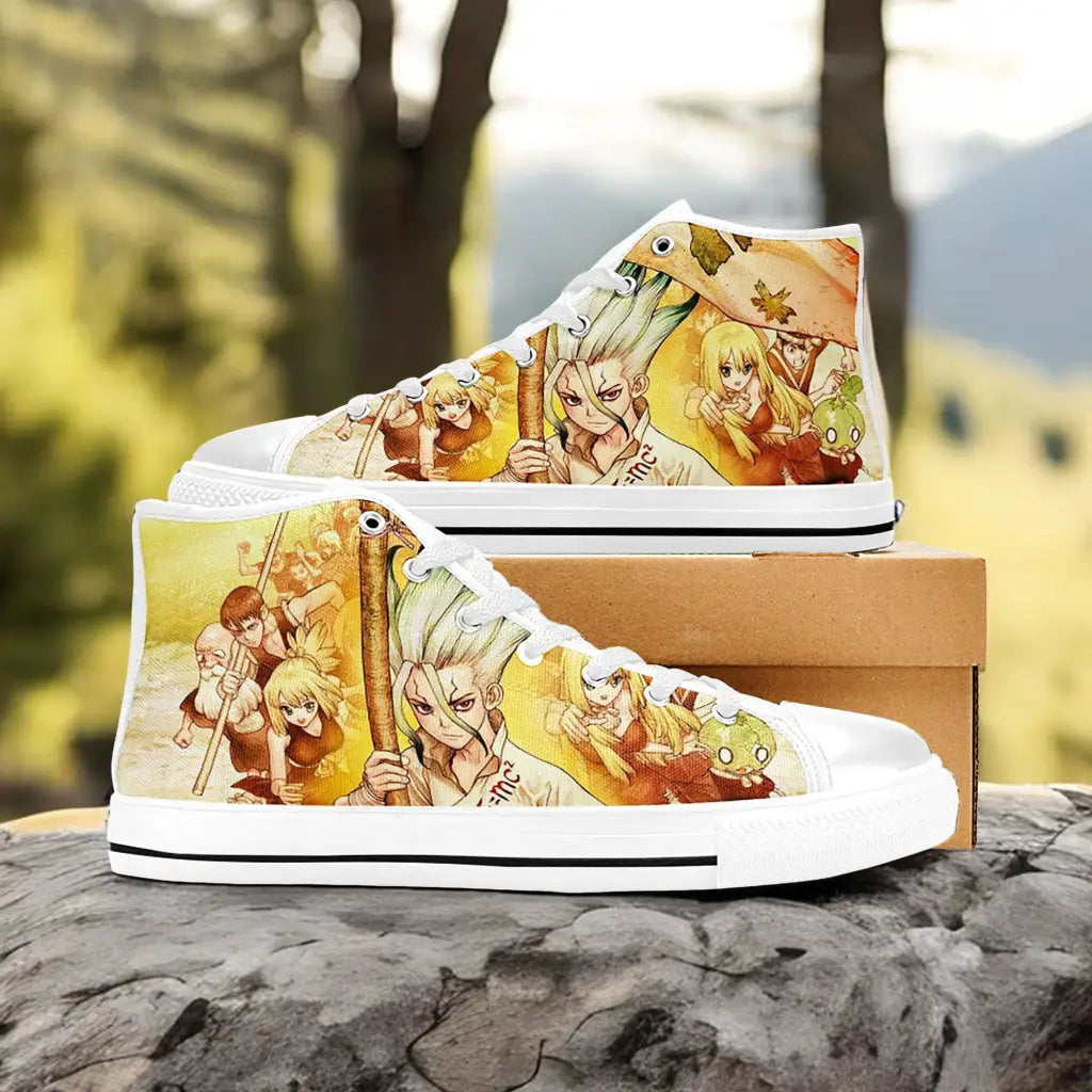 Senku Dr Stone Kingdom of Science Custom High Top Sneakers Shoes