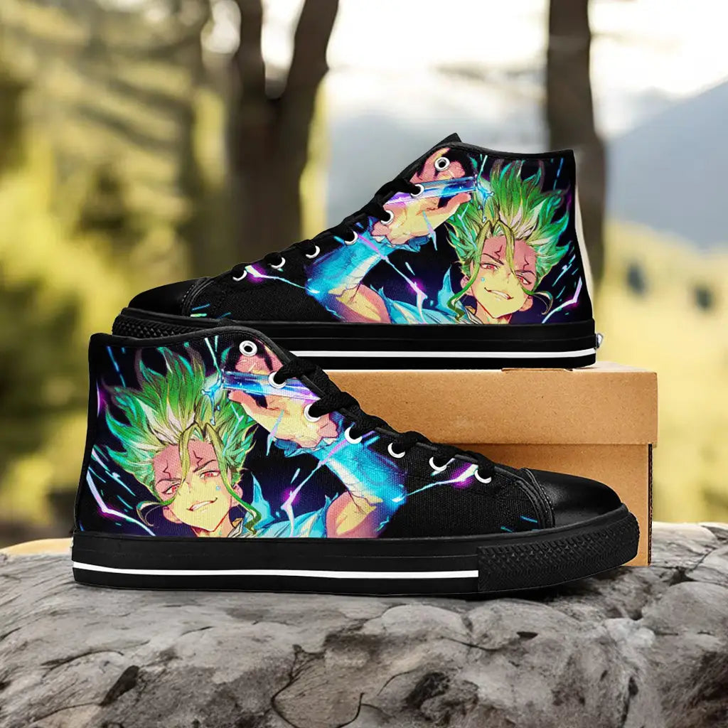 Senku Dr Stone Kingdom of Science Custom High Top Sneakers Shoes