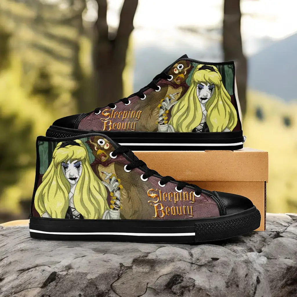 Sleeping Beauty Evil Princess Aurora Zombie Custom High Top Sneakers Shoes