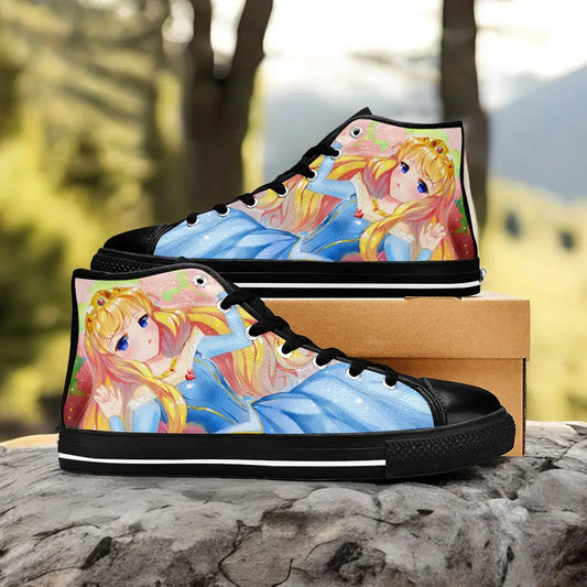Sleeping Beauty Princess Aurora Anime Style Custom High Top Sneakers Shoes