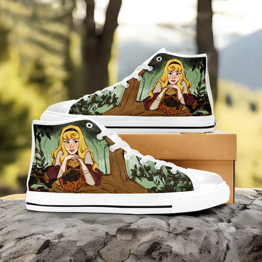 Sleeping Beauty Princess Aurora Anime Custom High Top Sneakers Shoes