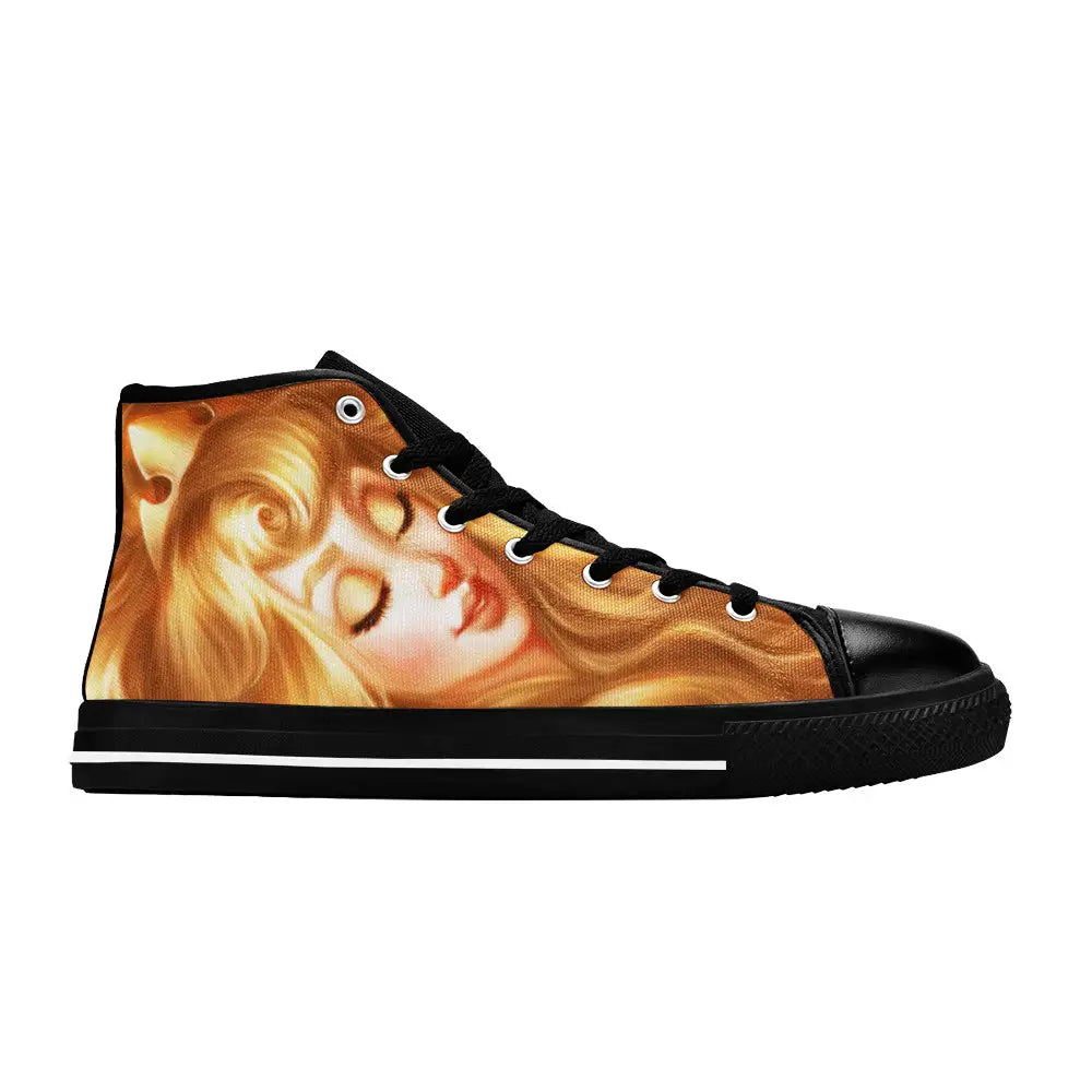 Sleeping Beauty Princess Aurora Custom High Top Sneakers Shoes