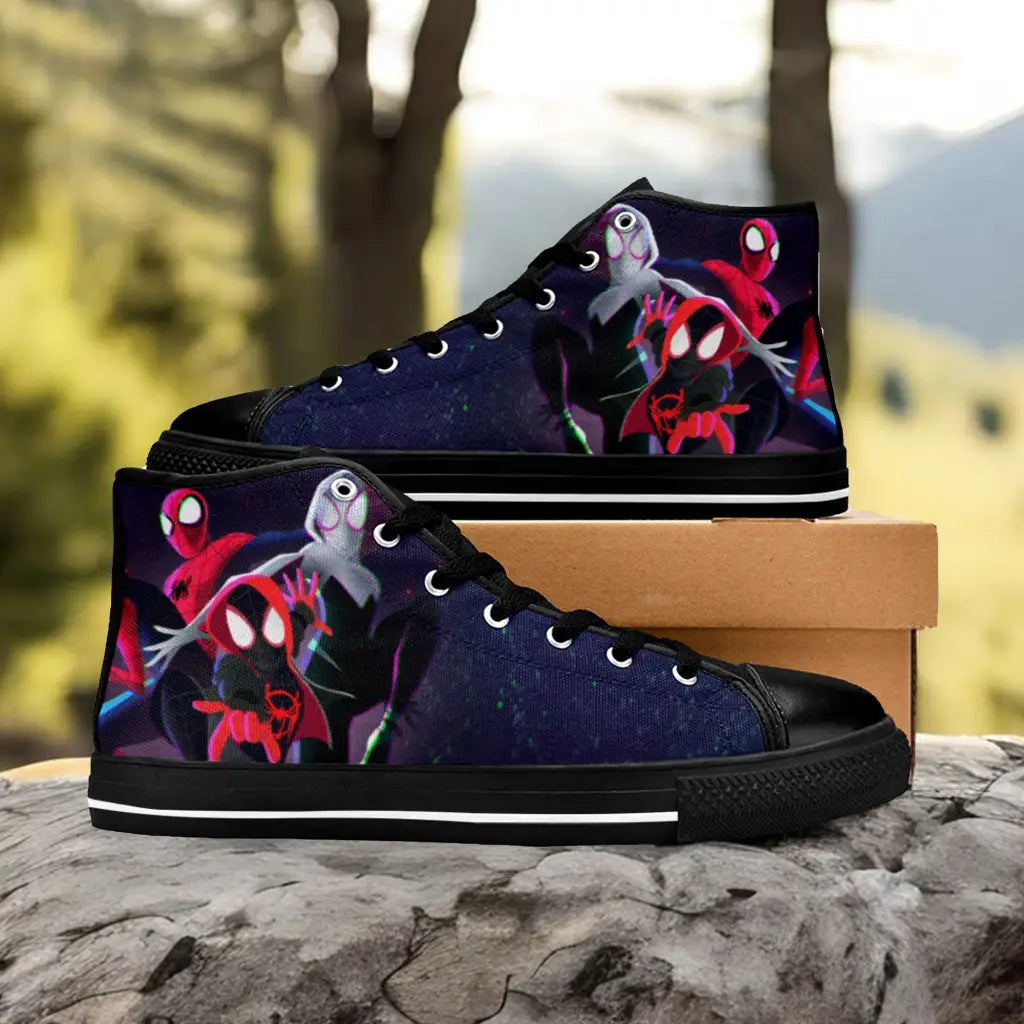 Spider Man The Spider Verse Custom High Top Sneakers Shoes