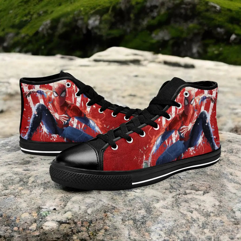 Spider Man The Spider Verse Custom High Top Sneakers Shoes