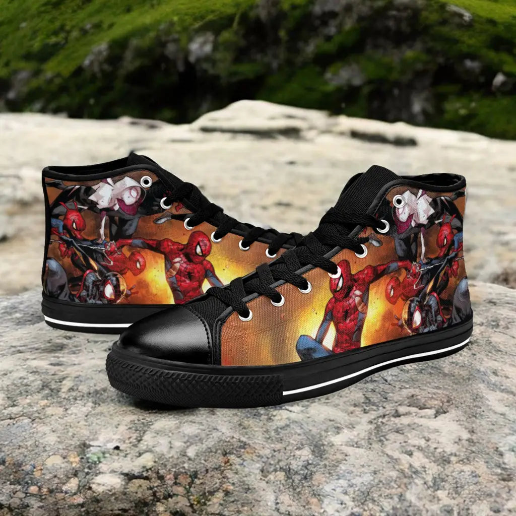 Spider Man The Spider Verse Custom High Top Sneakers Shoes