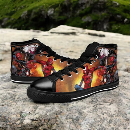 Spider Man The Spider Verse Custom High Top Sneakers Shoes