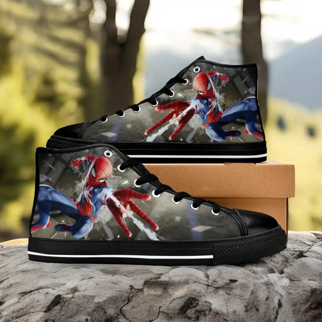 Spider Man The Spider Verse Custom High Top Sneakers Shoes