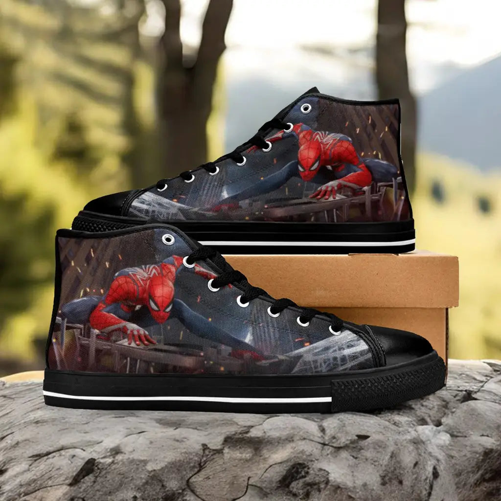 Spider Man The Spider Verse Custom High Top Sneakers Shoes