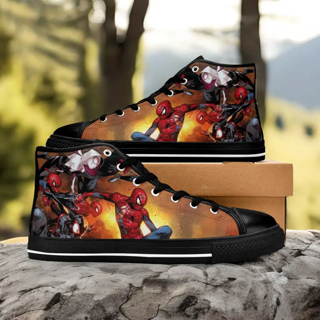 Spider Man The Spider Verse Custom High Top Sneakers Shoes