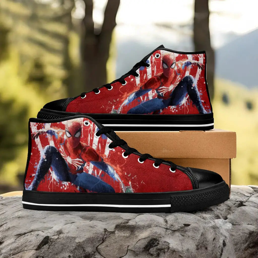 Spider Man The Spider Verse Custom High Top Sneakers Shoes