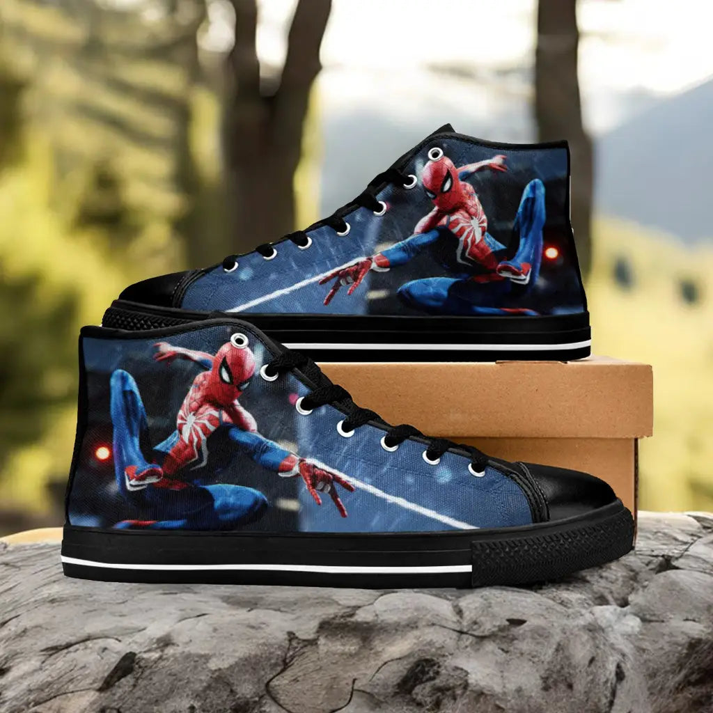 Spider Man The Spider Verse Custom High Top Sneakers Shoes