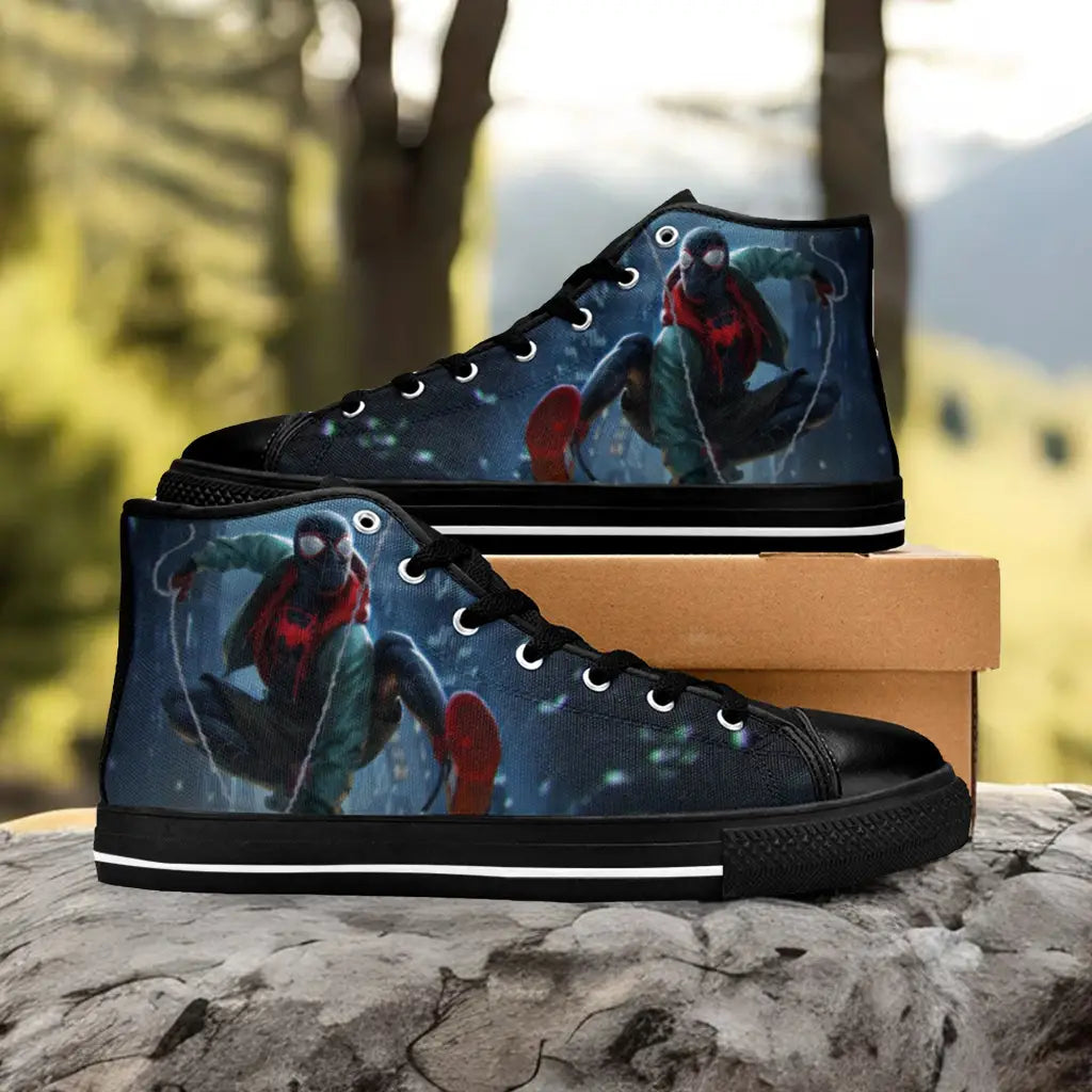 Spider Man The Spider Verse Custom High Top Sneakers Shoes