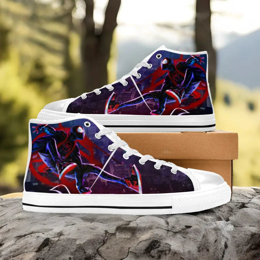 Spider Man The Spider Verse Custom High Top Sneakers Shoes