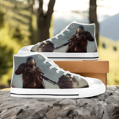 Star Wars The Mandalorian Grogu Custom High Top Sneakers Shoes