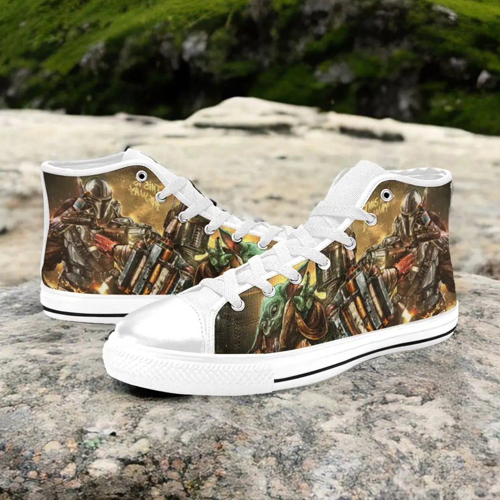 Star Wars The Mandalorian Custom High Top Sneakers Shoes