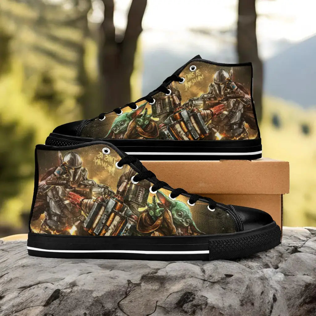 Star Wars The Mandalorian Custom High Top Sneakers Shoes