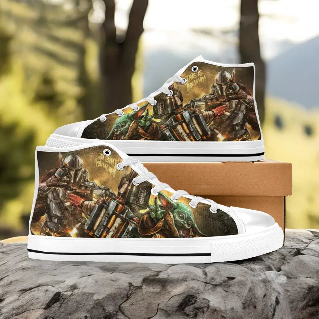 Star Wars The Mandalorian Custom High Top Sneakers Shoes