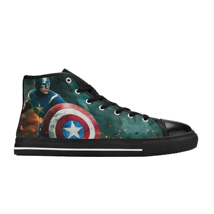 Superhero Captain America Avengers Shoes High Top Sneakers