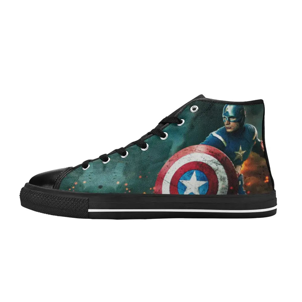 Superhero Captain America Avengers Shoes High Top Sneakers