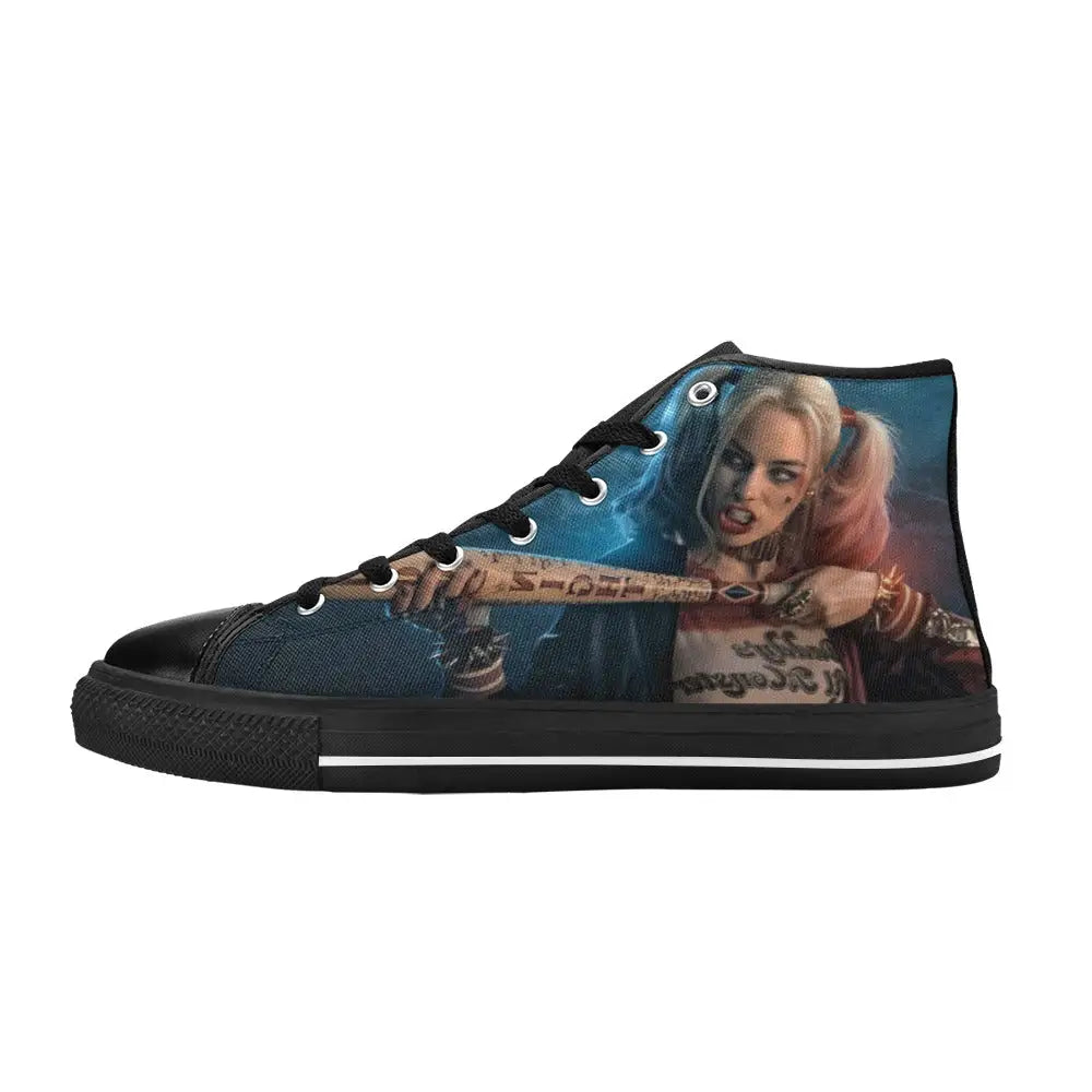 Superhero Comic Harley Quinn Joker Shoes High Top Sneakers