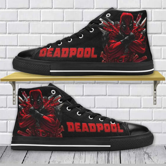 Superhero Deadpool Shoes High Top Sneakers