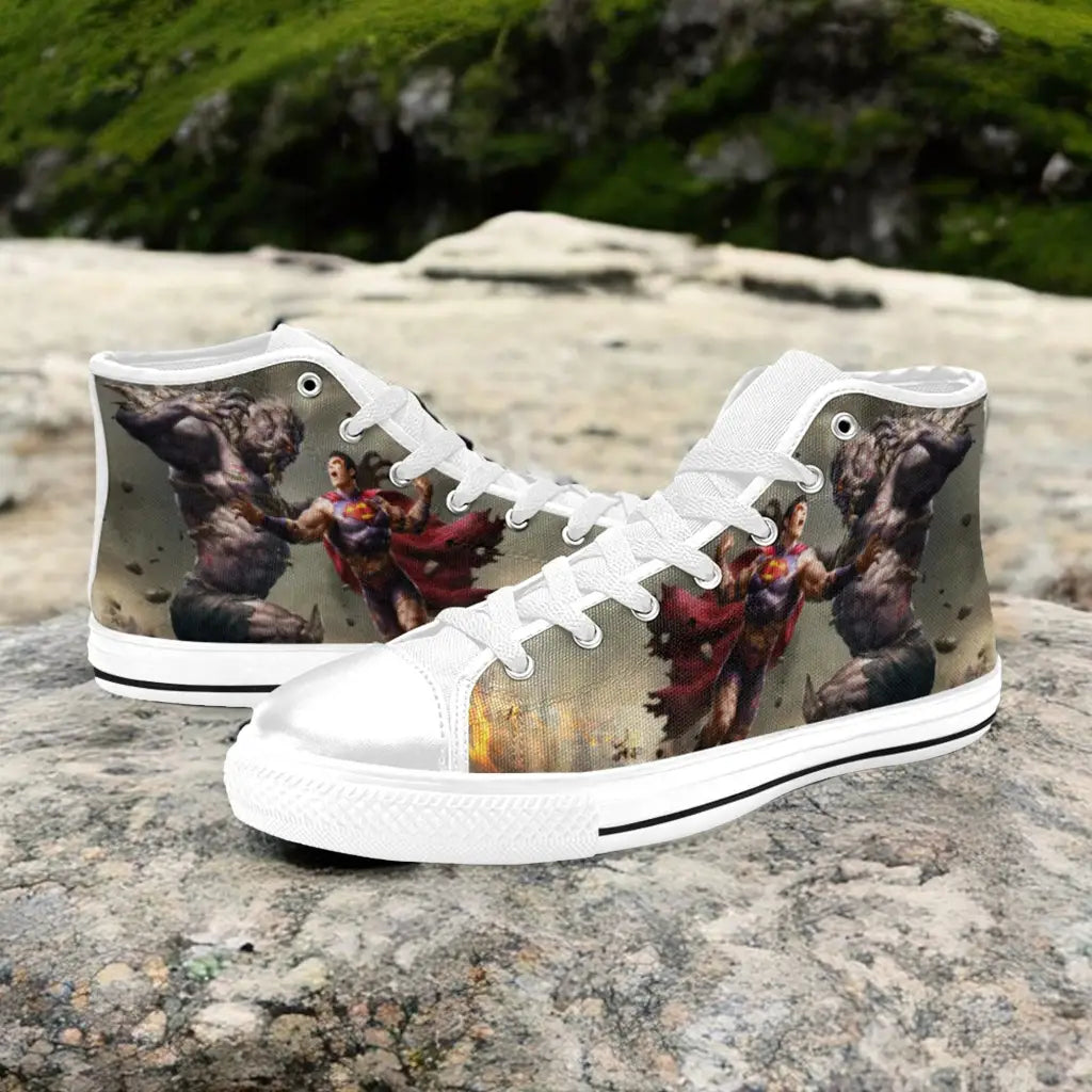 Superhero Doomsday v Superman Custom High Top Sneakers Shoes