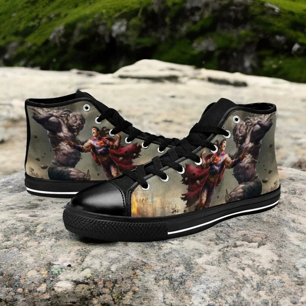 Superhero Doomsday v Superman Custom High Top Sneakers Shoes