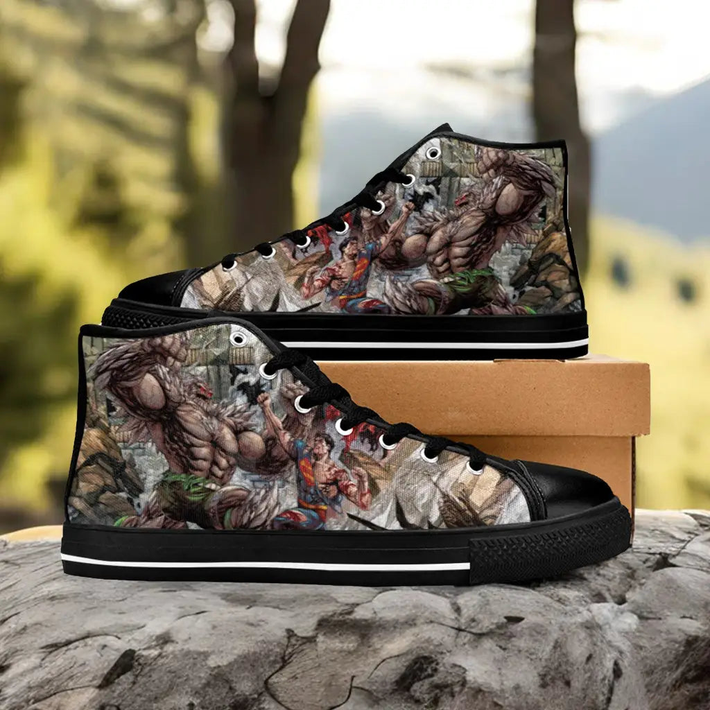 Superhero Doomsday v Superman Custom High Top Sneakers Shoes