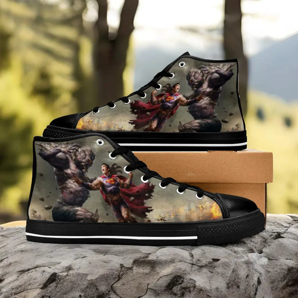 Superhero Doomsday v Superman Custom High Top Sneakers Shoes