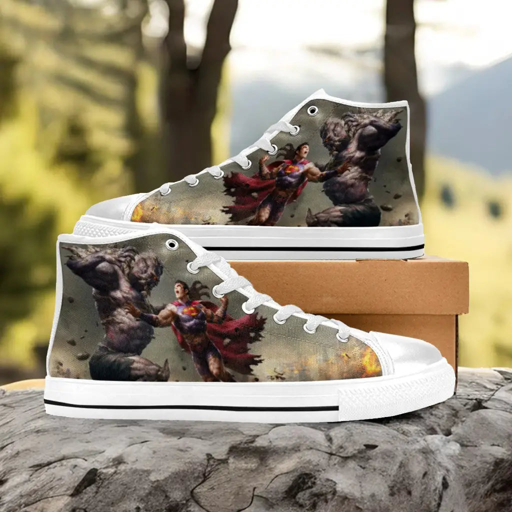 Superhero Doomsday v Superman Custom High Top Sneakers Shoes