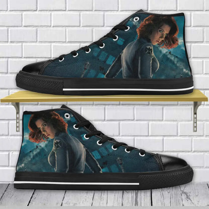 Superhero Shoes Black Widow Custom High Top Sneakers Shoes