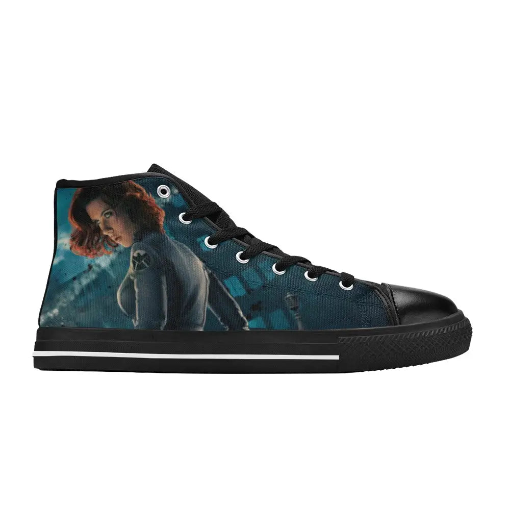 Superhero Shoes Black Widow Custom High Top Sneakers Shoes