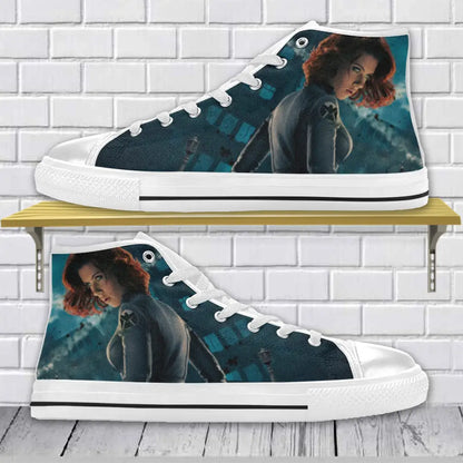 Superhero Shoes Black Widow Custom High Top Sneakers Shoes