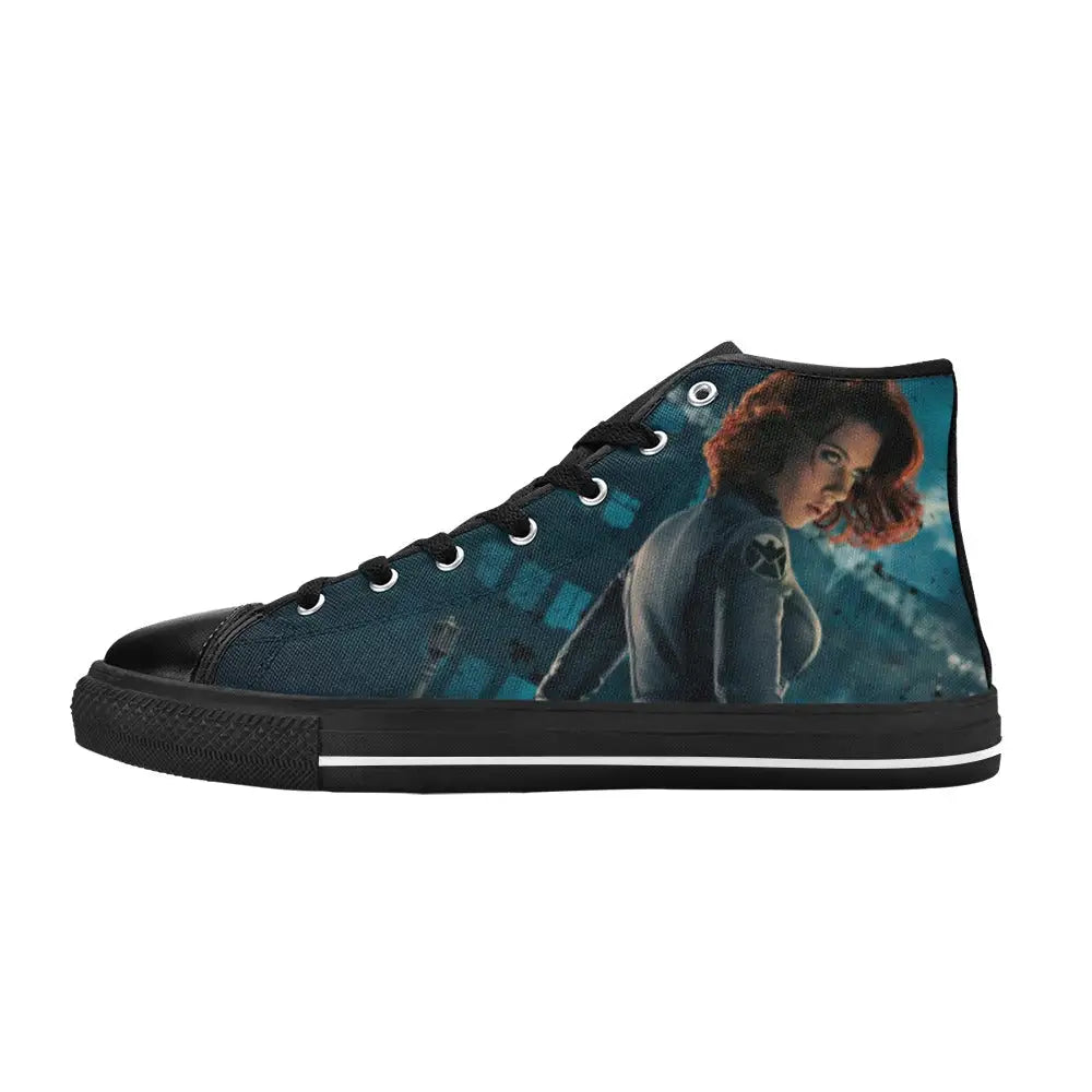 Superhero Shoes Black Widow Custom High Top Sneakers Shoes