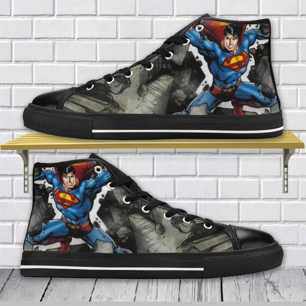 Superhero Superman Custom High Top Sneakers Shoes