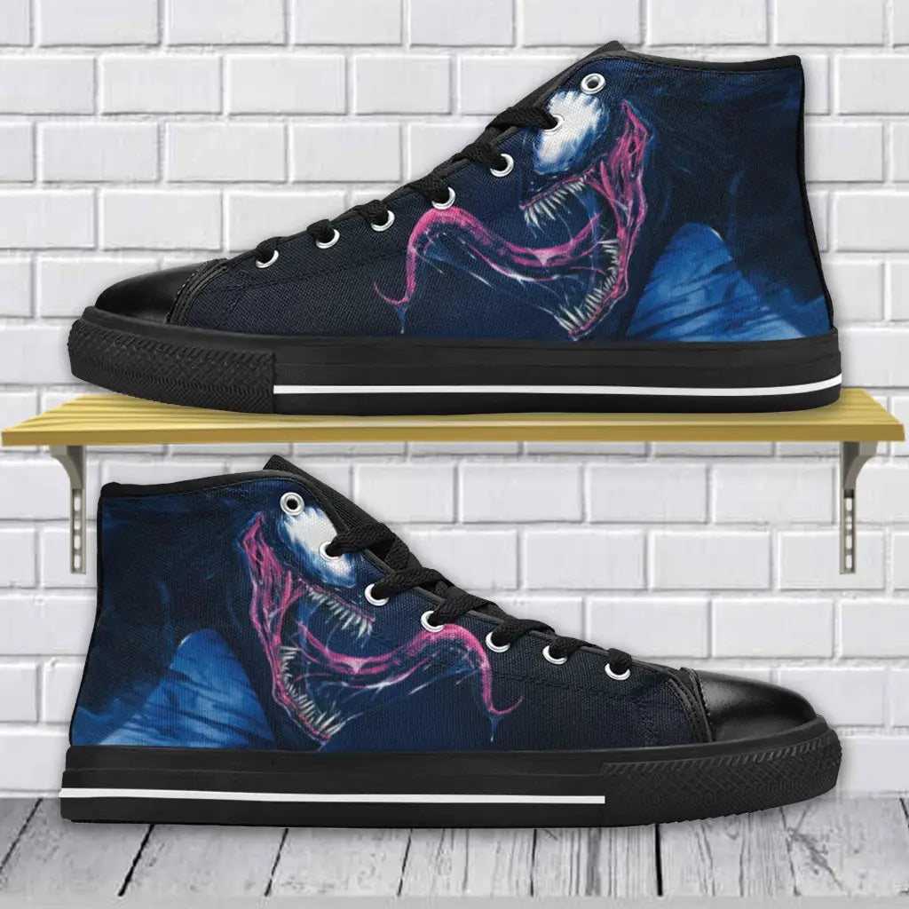 Superhero Venom Spiderman Custom High Top Sneakers Shoes