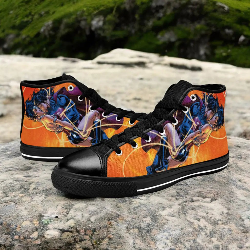 Superman Kiss Wonder Woman Shoes High Top Sneakers for Kids and Adults