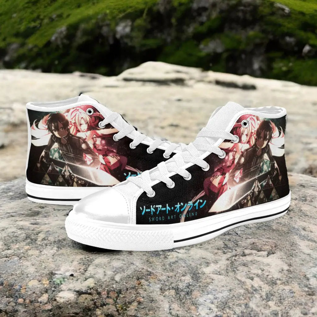 Sword Art Online Kirito Asuna Custom High Top Sneakers Shoes