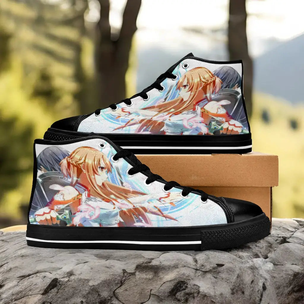 Sword Art Online Kirito Asuna Custom High Top Sneakers Shoes