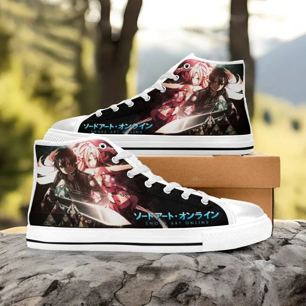 Sword Art Online Kirito Asuna Custom High Top Sneakers Shoes