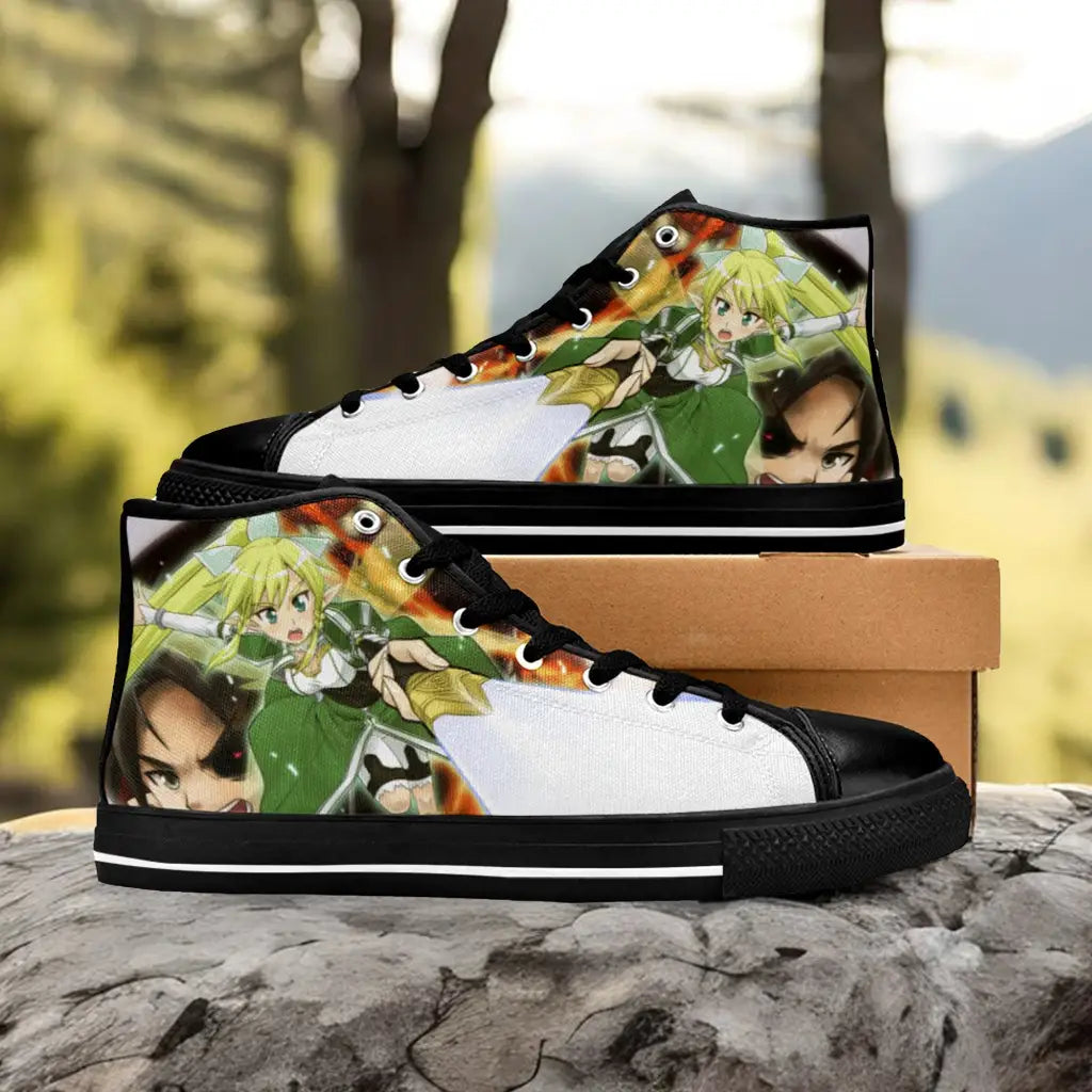 Sword Art Online Leafa Kirito Custom High Top Sneakers Shoes