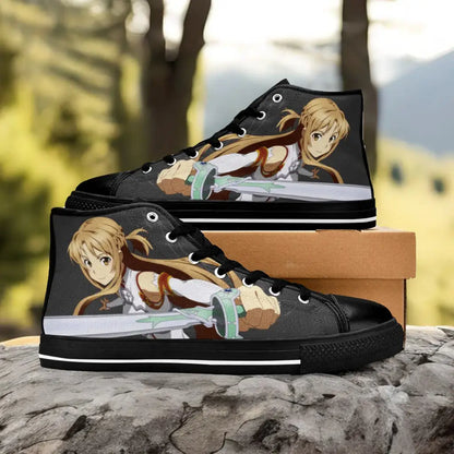 Sword Art Online Yuuki Asuna Custom High Top Sneakers Shoes