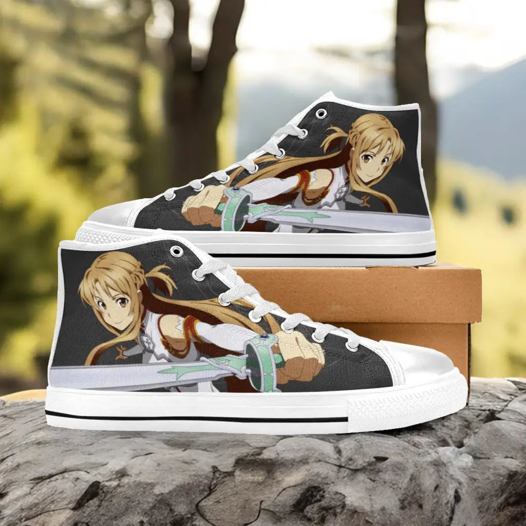 Sword Art Online Yuuki Asuna Custom High Top Sneakers Shoes