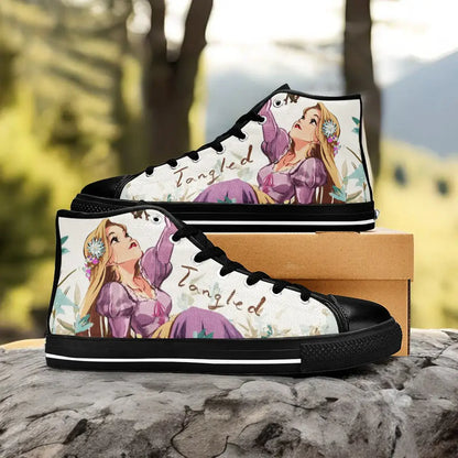 Tangled Princess Rapunzel Custom High Top Sneakers Shoes