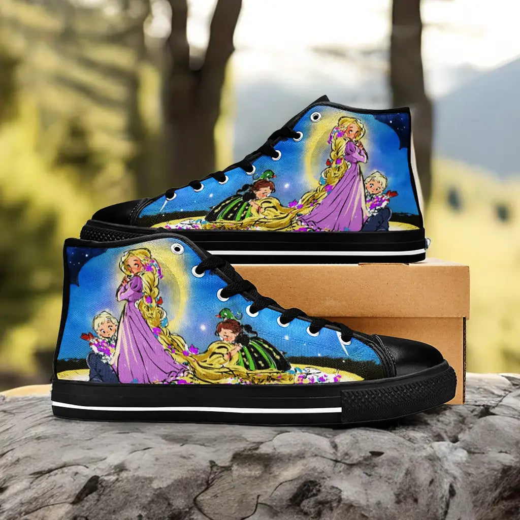 Tangled Princess Rapunzel Custom High Top Sneakers Shoes