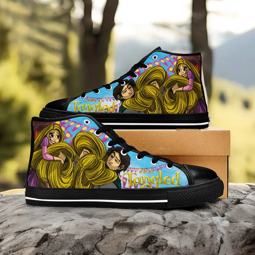 Tangled Princess Rapunzel Custom High Top Sneakers Shoes