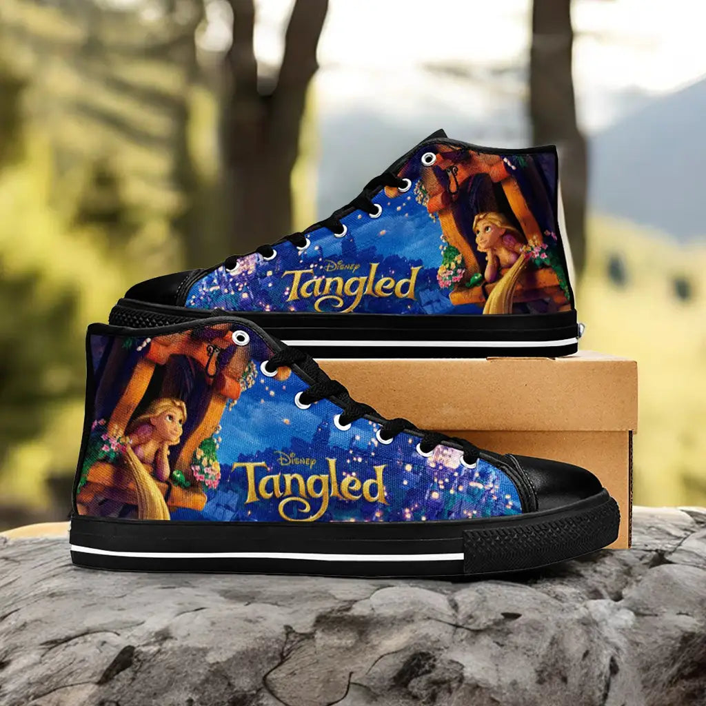 Tangled Princess Rapunzel Custom High Top Sneakers Shoes